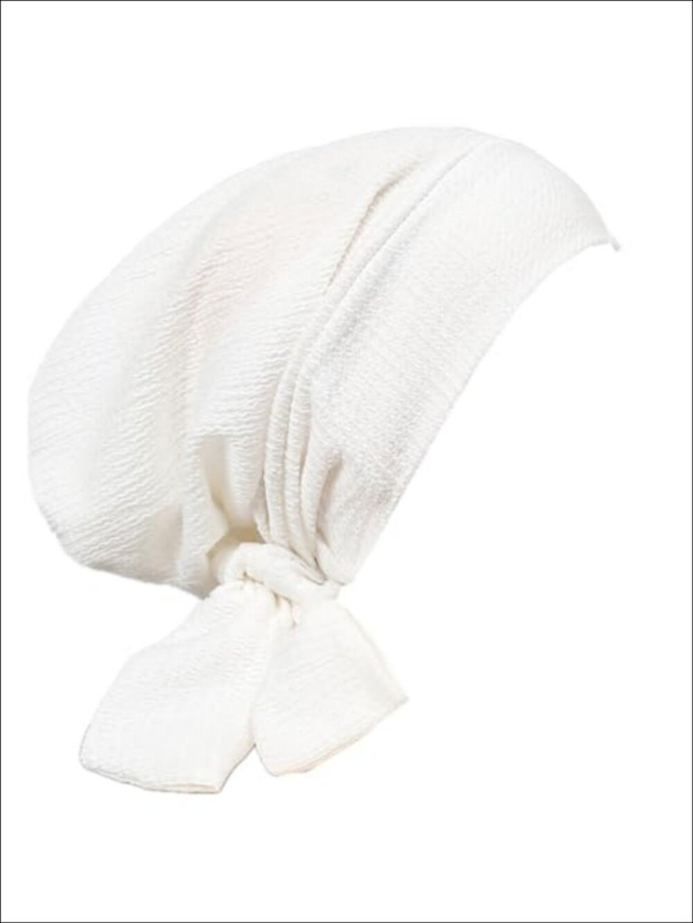 Pre-Tied Wave Chemo Cap Women Solid Turban Headwrap Hair Loss Alopecia Beanie
